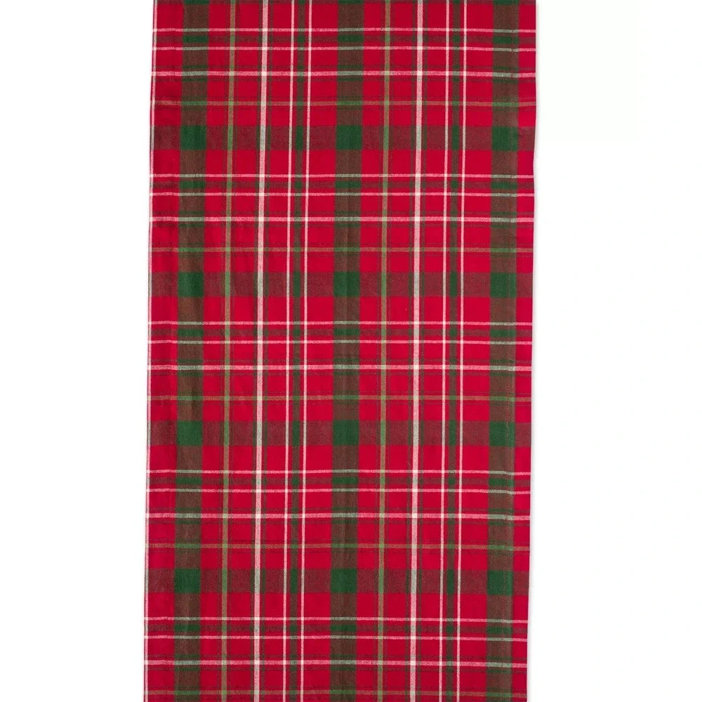 Tartan‎ Holly Plaid Christmas Table Runner, 14x108, Red & Green
